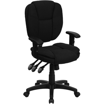 Black Mid-Back Fabric Chair