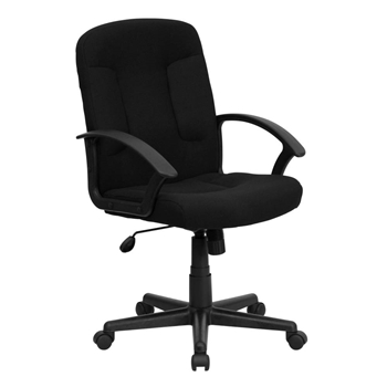 Black Mid-Back Fabric Chair