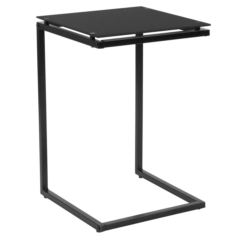 Black Glass End Table