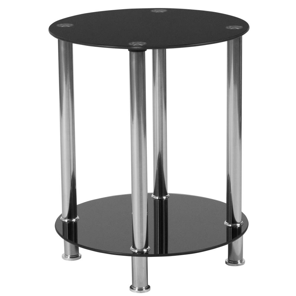 Black Glass End Table