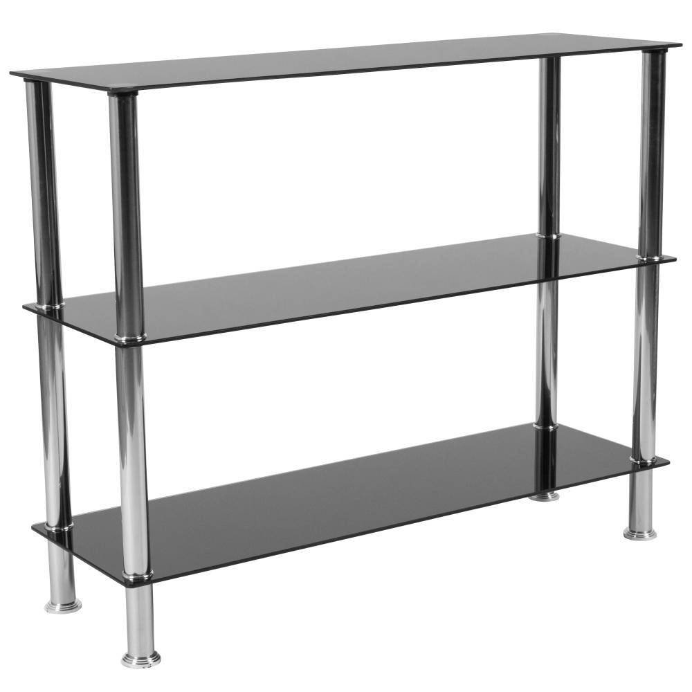 Black Glass Storage Shelf