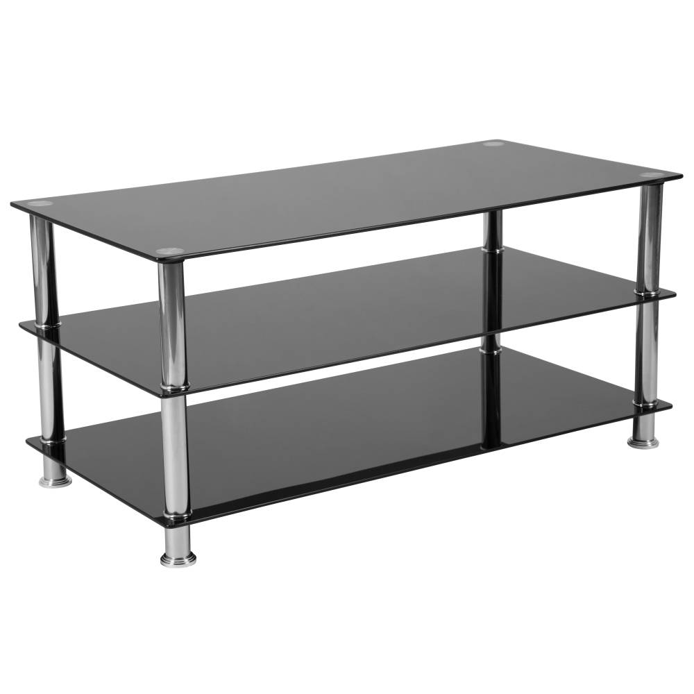 Black Glass TV Stand