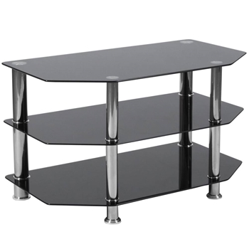 Black Glass TV Stand