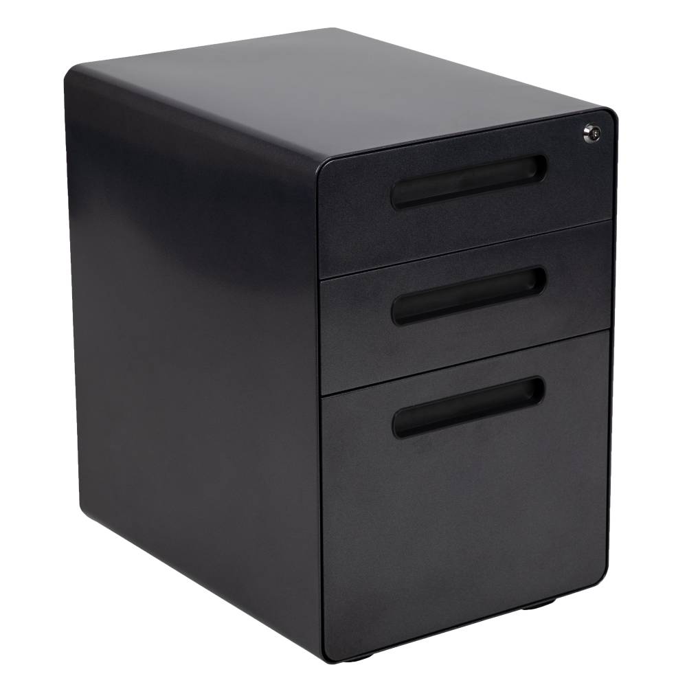 3-Drawer Filing Cabinet-Black