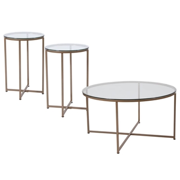 3 Piece Glass Table Set