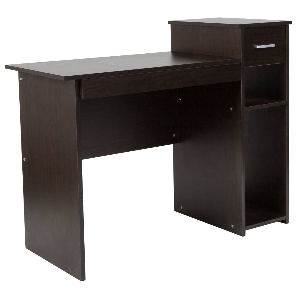 Espresso Desk with Shelves