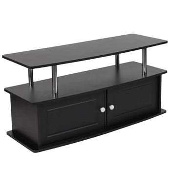 Black TV Stand with Shelves