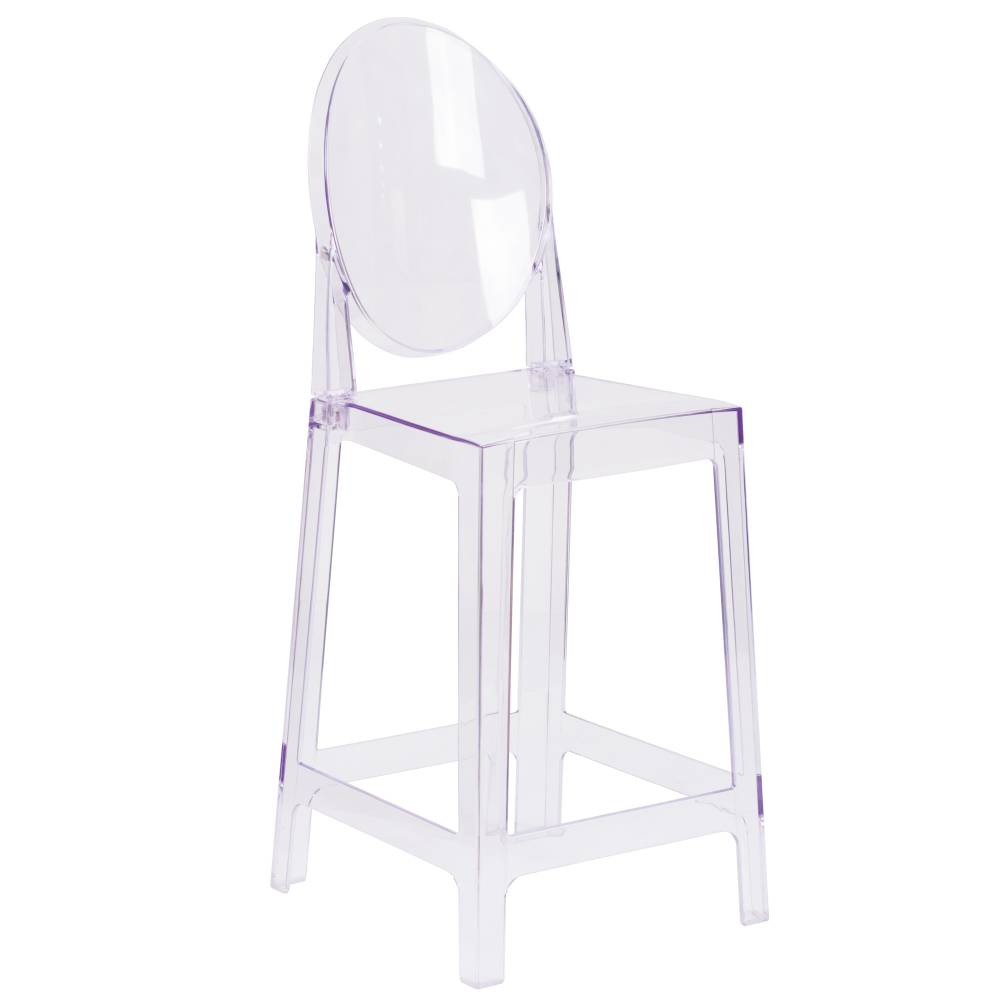 Oval Back Ghost Counter Stool