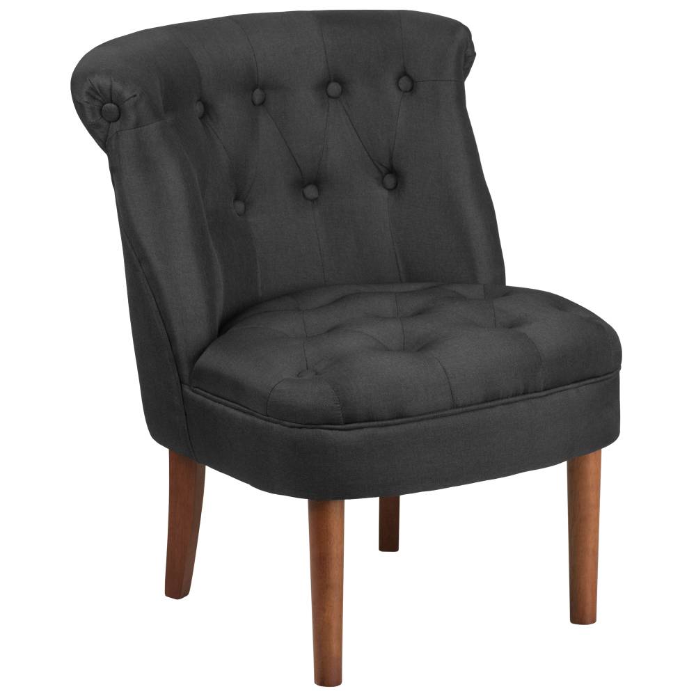 Black Fabric Tufted Chair