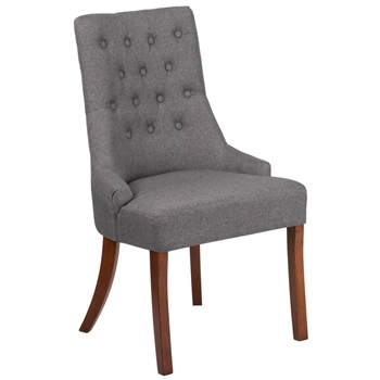 Gray Fabric Tufted Chair