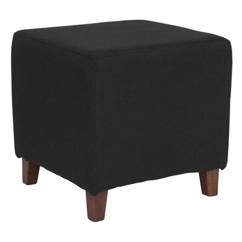 Black Fabric Ottoman Pouf