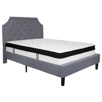 Full Platform Bed Set-Gray