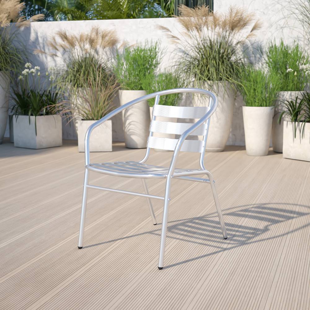 Aluminum Slat Back Chair