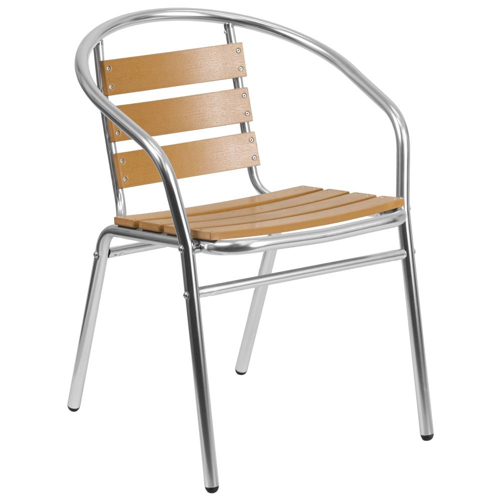 Aluminum Teak Back Chair