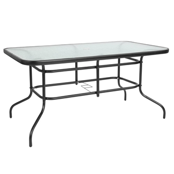 55x31.5 Glass Patio Table