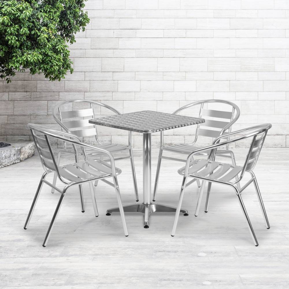 23.5SQ Aluminum Table Set