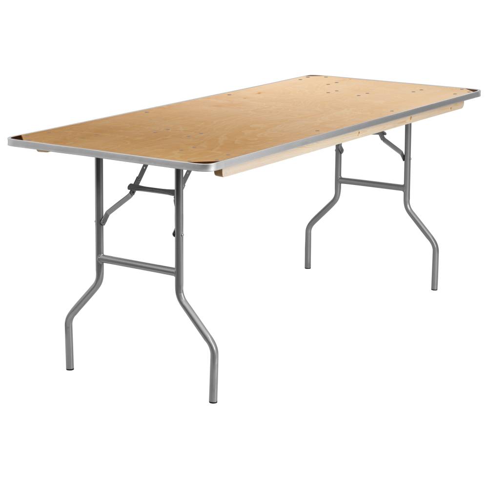 30x72 Wood Fold Table-Met Edge