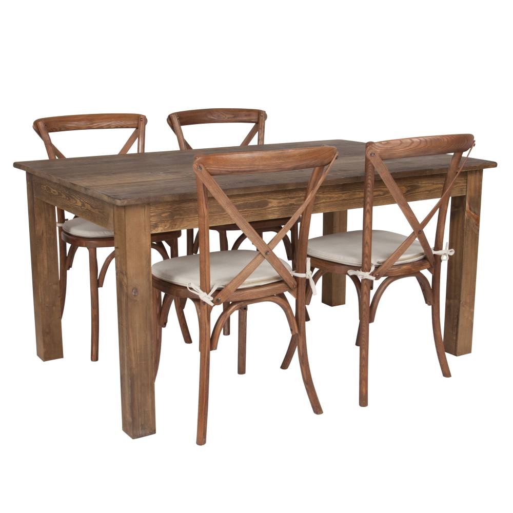 60x38 Farm Table/4 Chair Set