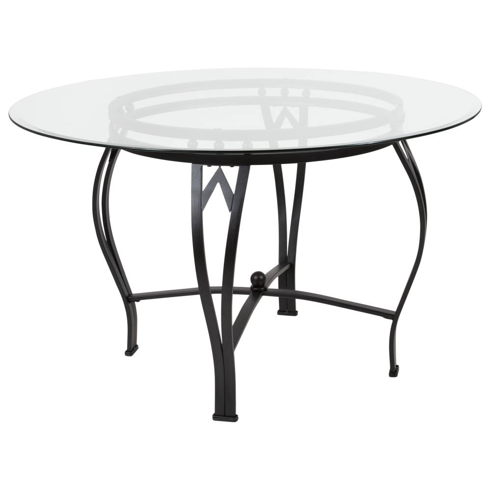 48RD Glass Table/Black Frame