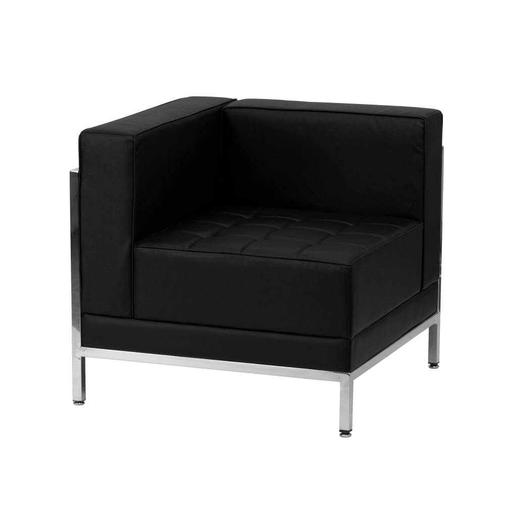 Black Corner Leather Chair