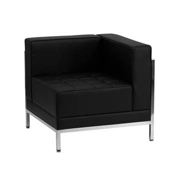 Black Corner Leather Chair