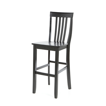 Set of 2 - 30-inch Solid Hardwood Bar Stools in Black Finish