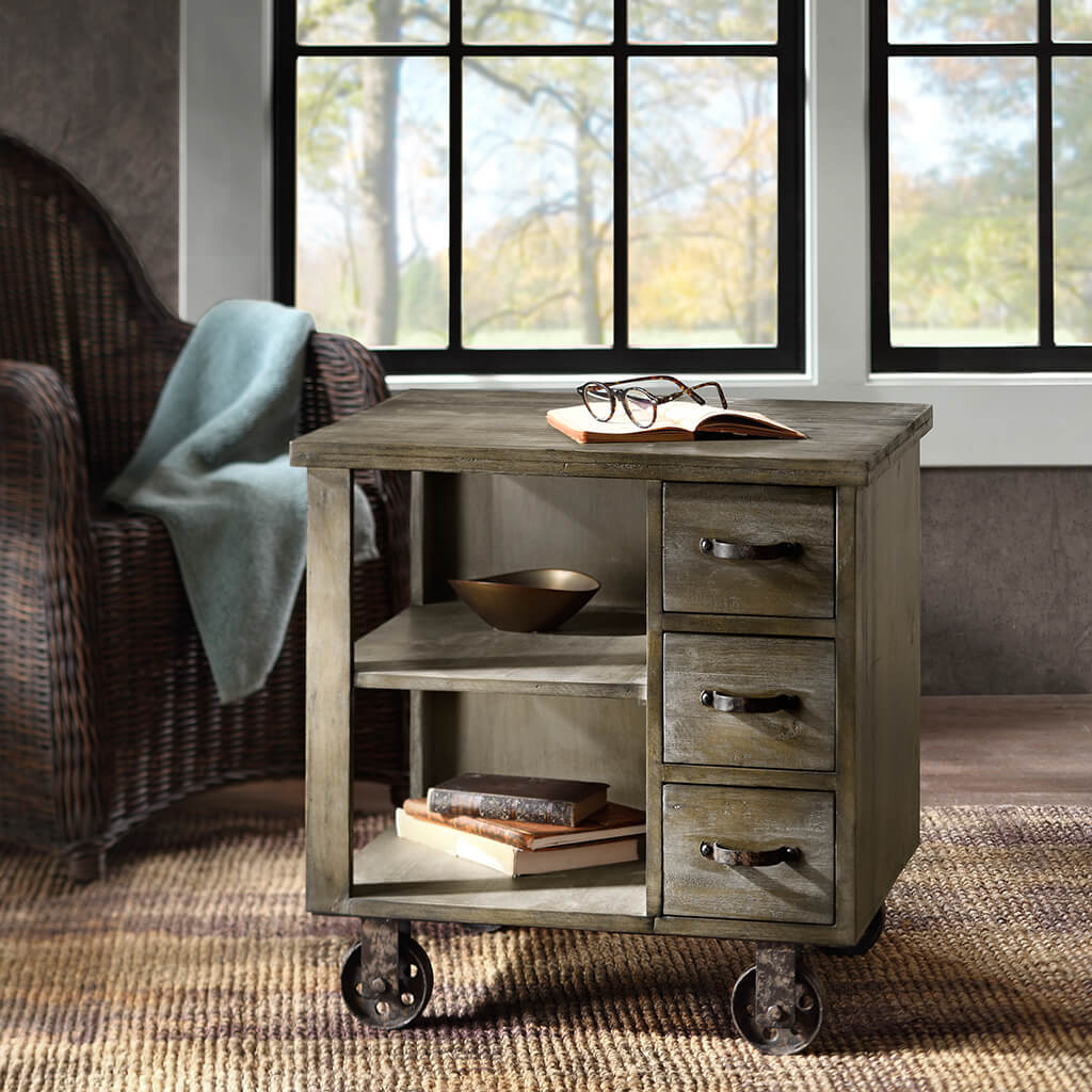 Cirque Accent End Table on Wheels (nonmoveable)