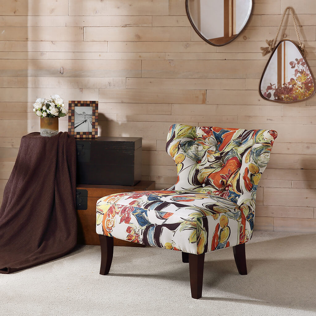 Erika Hourglass Tufted Armless Chair