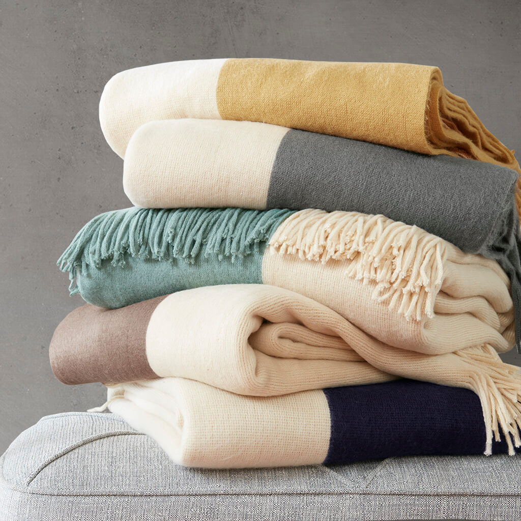 Stockholm Color Block Faux Cashmere Throw