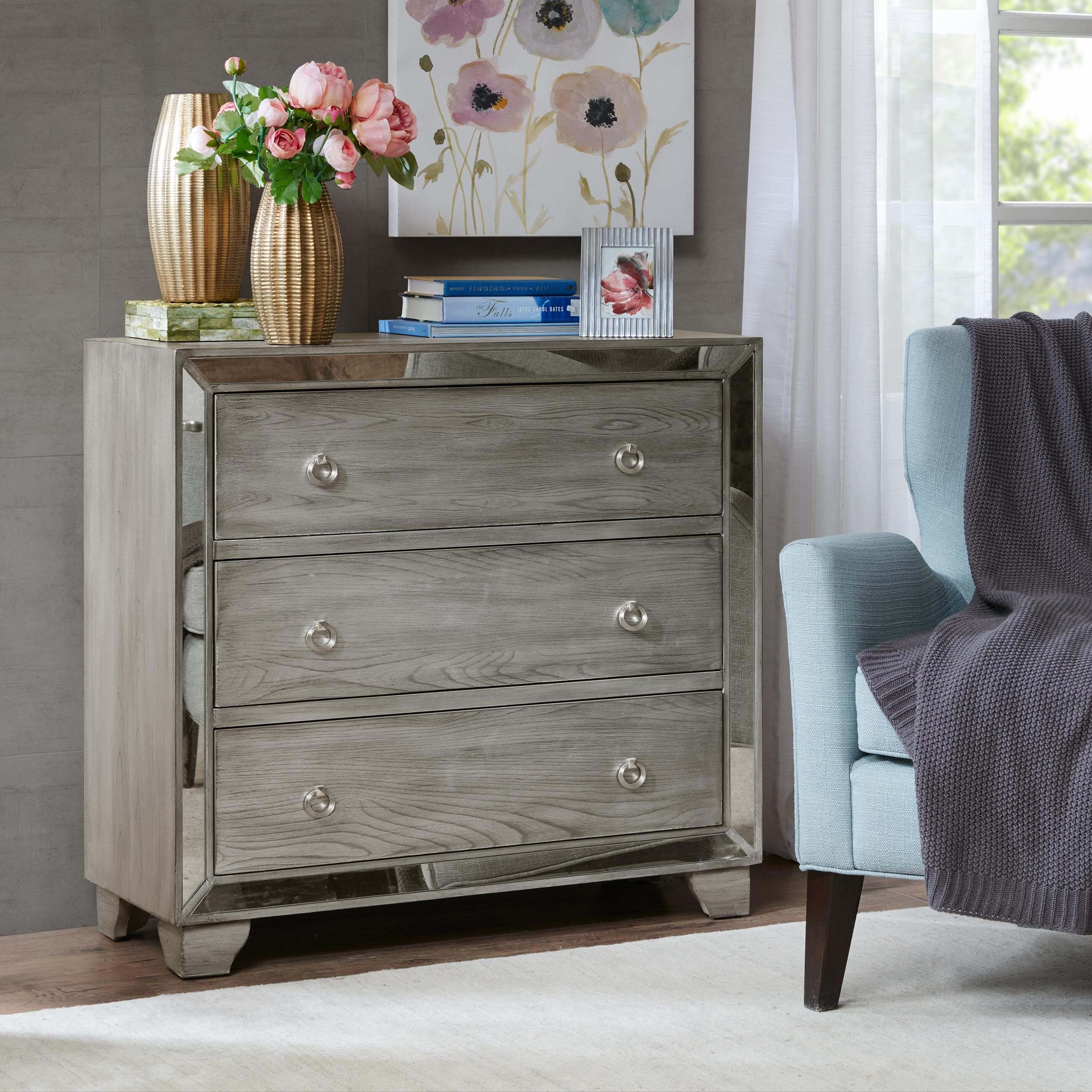 Garner 3-Drawer mirrored Chest