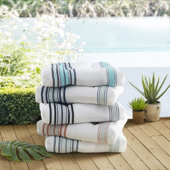 Newport Printed Stripe 3M Scotchgard Outdoor Seat Cushion